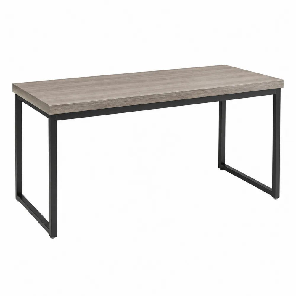 Stół prostokątny MDF i metal 140x60 cm szary