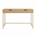 Biurko prostokątne z 2 szufladami z laminowanego MDF i stalowymi nogami, 120 cm, kolor dębowy