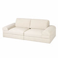 Modułowa sofa tapicerowana bouclé beżowa 220 cm