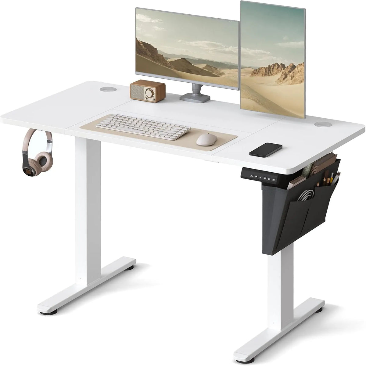 SONGMICS LSD132W01 Biurko i stół komputerowy – USB-C, z portem USB, 120 × 60 cm, biały