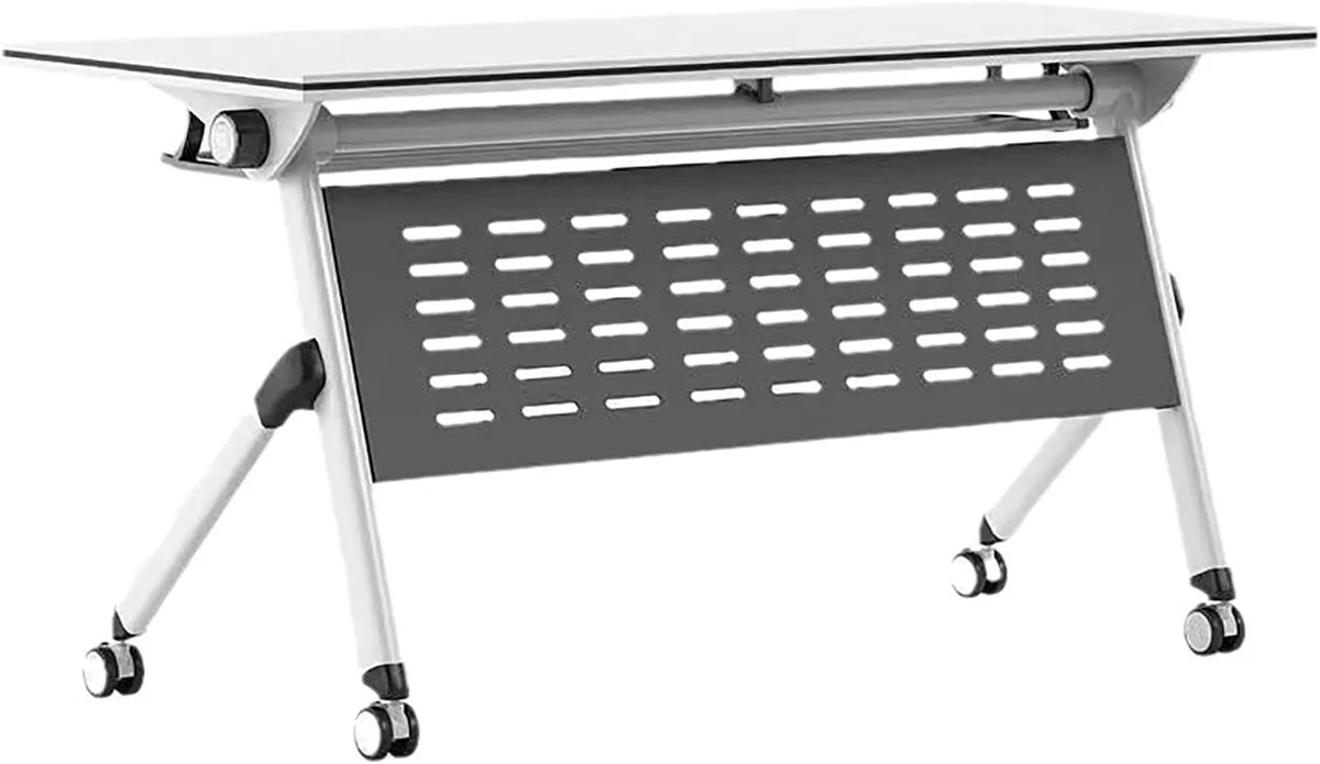 Składany stół konferencyjny Składany stół konferencyjny – składana konstrukcja, na kółkach, 140 × 60 × 75cm, biały