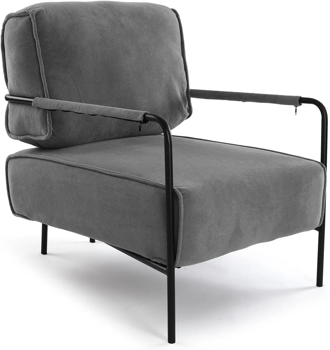 Versa Mayla Fotel i krzesło tapicerowane w stylu szykownym — 77, 5 × 82, 5 × 66, 5 cm, szary