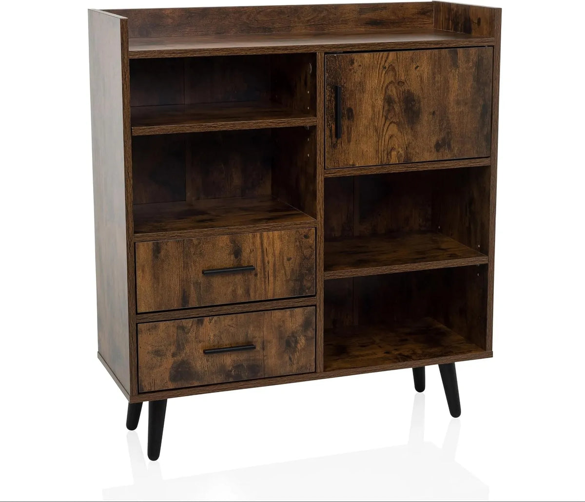 Komoda i szafka do przechowywania w stylu industrialnym retro 80 x 30 x 90 — styl retro, 80 × 30 × 90 cm, czarny