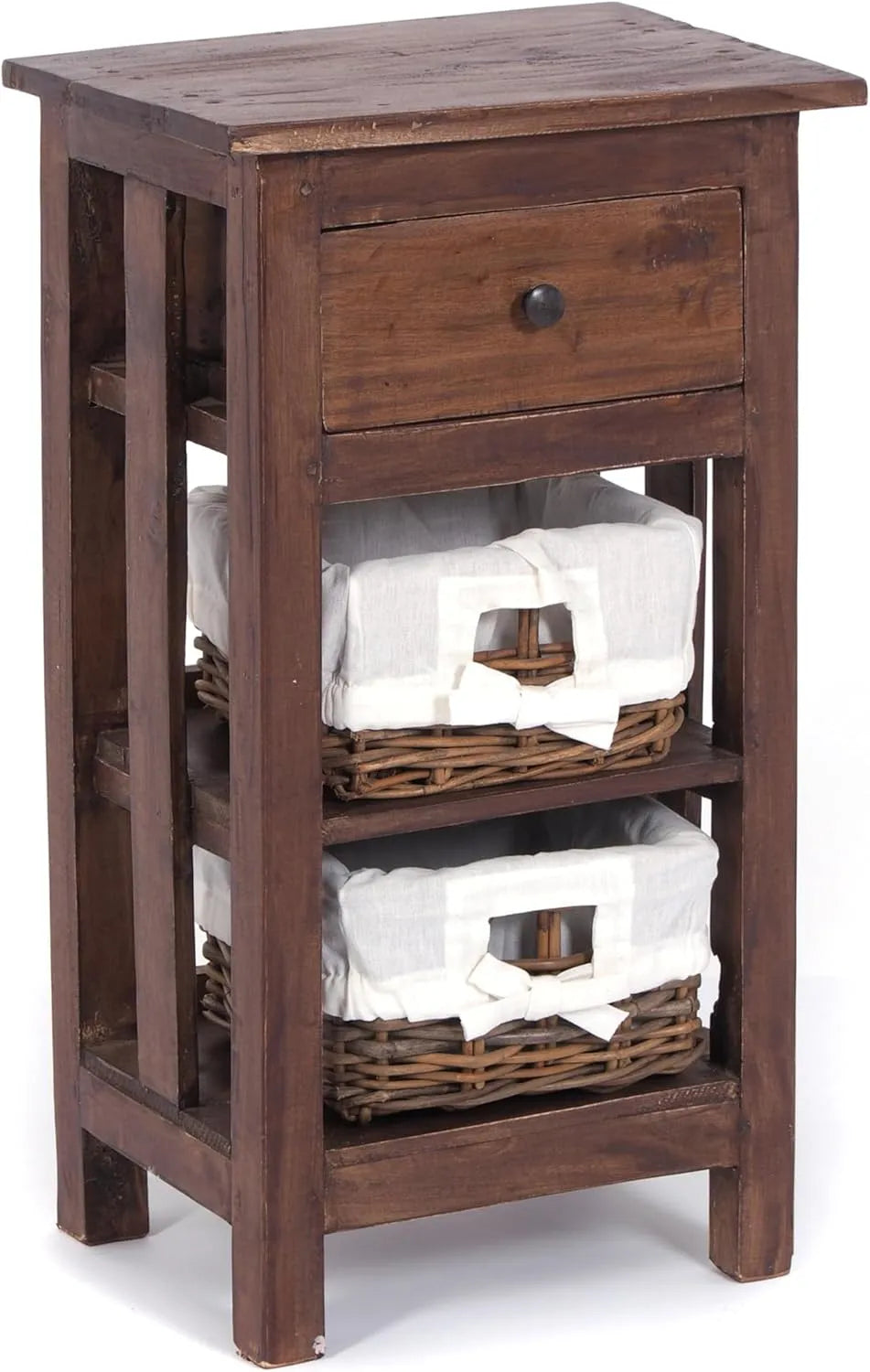 Stół teleskopowy 'Rattan 70': z drewna, z szufladami, z szafą, z technorattanu, 70 × 38 × 28 cm, z litego drewna
