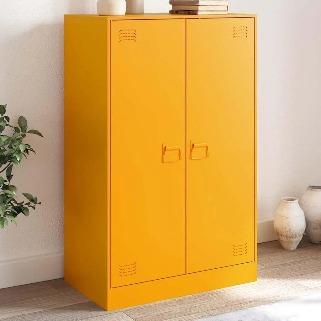 Generic Kredens Stalowy w Kolorze Oliwkowym 67x39x107 Cm z dużą: 67 × 39 × 107 Cm