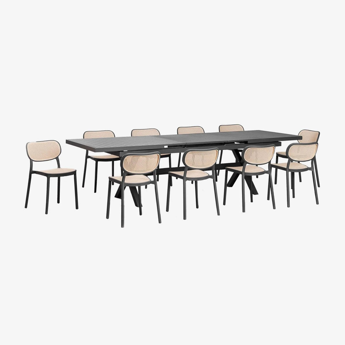 Zestaw rozkładanego prostokątnego aluminiowego stołu ogrodowego 240-300x100 cm Karena i – z aluminium, 300 × 100 cm