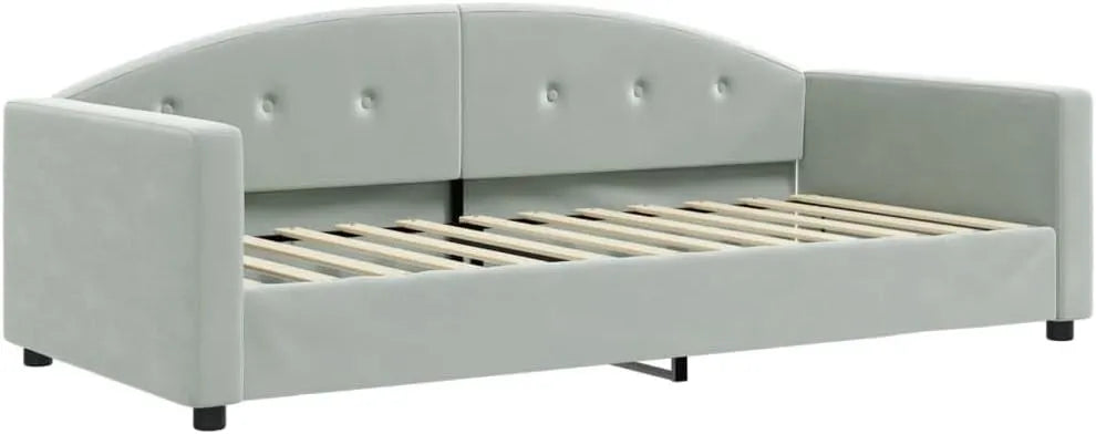 Sofa — tapicerka aksamitna, 90 × 200 cm, 2 w, tapicerka materiałowa