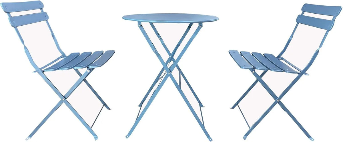 Rebecca Mobili Stół bistro z 2 krzesłami na balkon: RE6830, ze stali, 71 × 60 × 60 cm