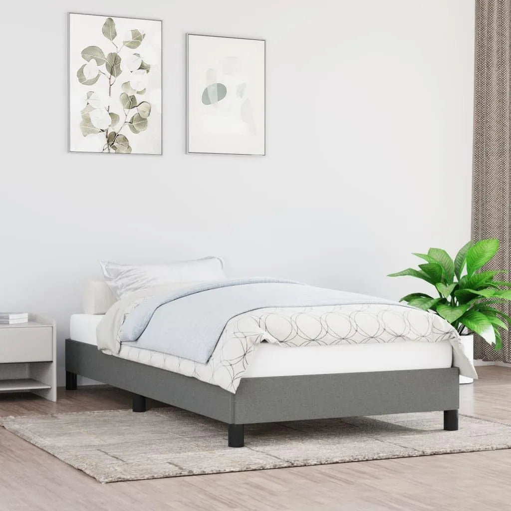 Rama łóżka i konstrukcja łóżka ciemnoszara 80 x 200 cm tkanina – tapicerka materiałowa, 80 × 200 cm