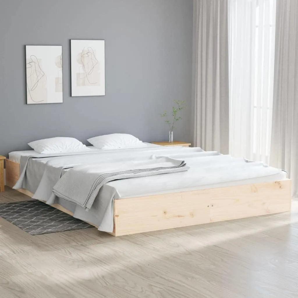 Łóżko z litego drewna bez materaca 120 x 200 cm – z drewna, 120 × 200 cm