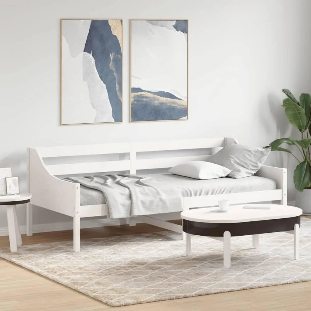 Łóżko dzienne i łóżko dla gości bez materaca — z drewna, 80 × 200 cm, biały