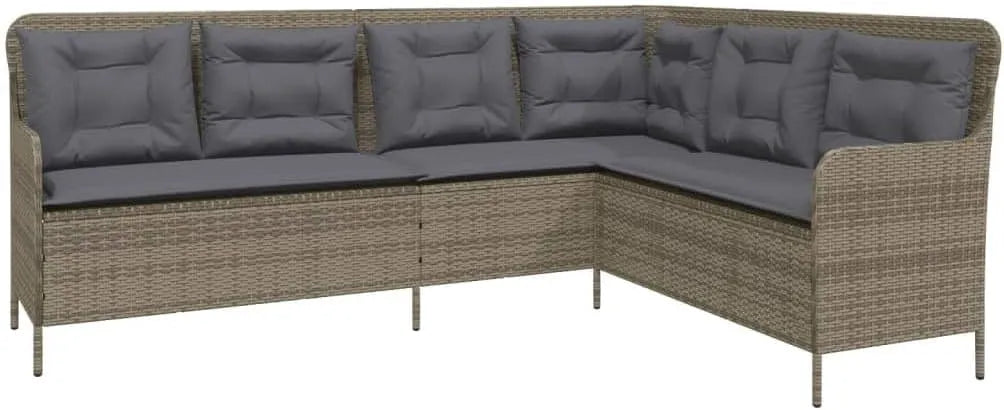 Sofa ogrodowa i sofa wypoczynkowa na taras: z poduszkami, z technorattanu, szary