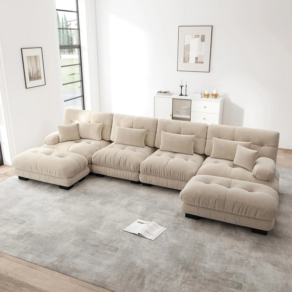 Sofa narożna: w kształcie litery U, 4-osobowa