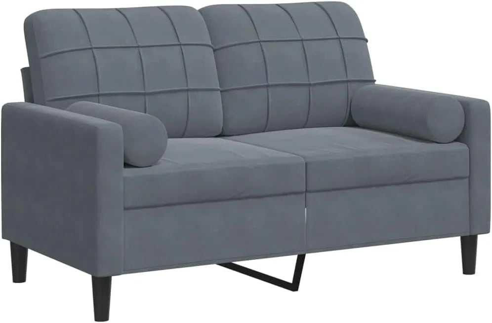 Sofa – z poduszkami, tapicerka aksamitna, 2-osobowa, 120 cm