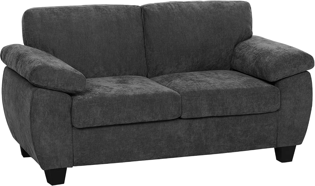 HOMCOM Sofa: z tkaniny szenilowej, z podłokietnikami, z oparciem, 2-osobowa, 156 cm