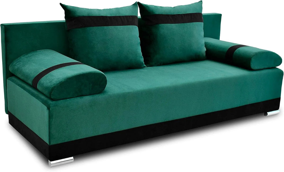 Sofa rozkładana i sofa z funkcją spania: z funkcją spania, zielony