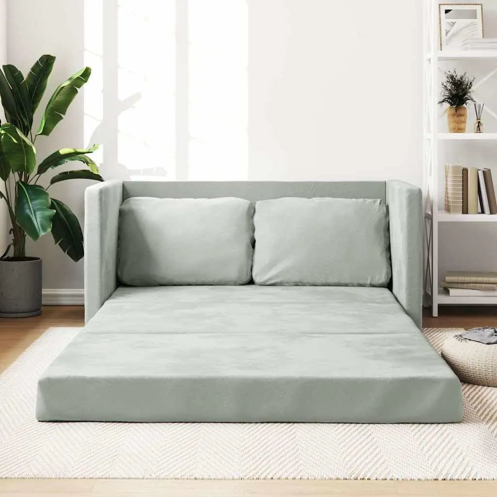 Sofa: z funkcją spania, tapicerka aksamitna, składana konstrukcja, do użytku domowego, 2-osobowa, 122 × 204 × 55 cm, z metalu