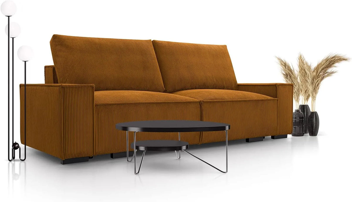 Sofa – ze sztruksu, z funkcją spania, 250 × 103 cm