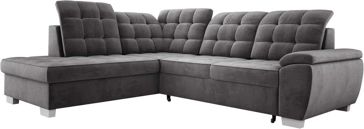 Sofa narożna: LOTTA, tapicerka materiałowa, wolnostojący, 258 × 212 cm, tapicerka materiałowa