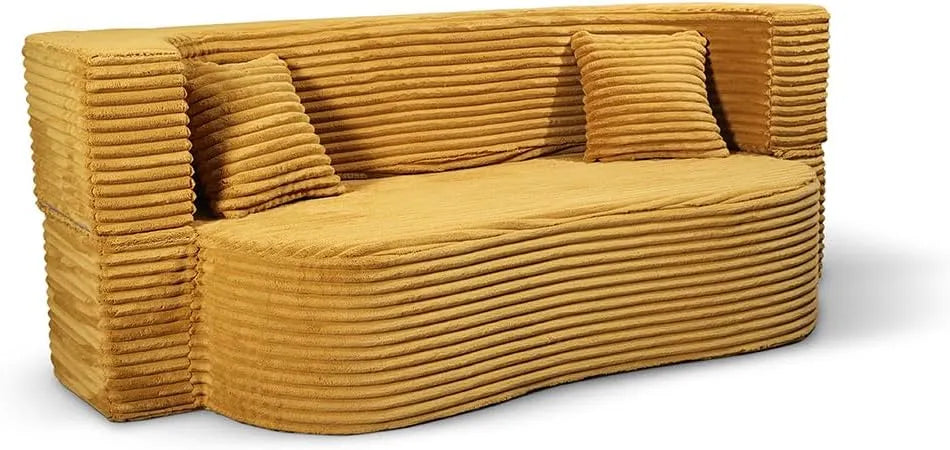 Designerska piankowa kanapa myfoam 3-osobowa: RÓŻNE, ze sztruksu, wypełnienie piankowe, z funkcją spania