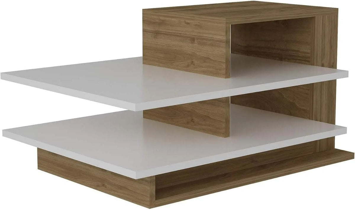 Stolik kawowy i ława do salonu: 43 cm, brązowy