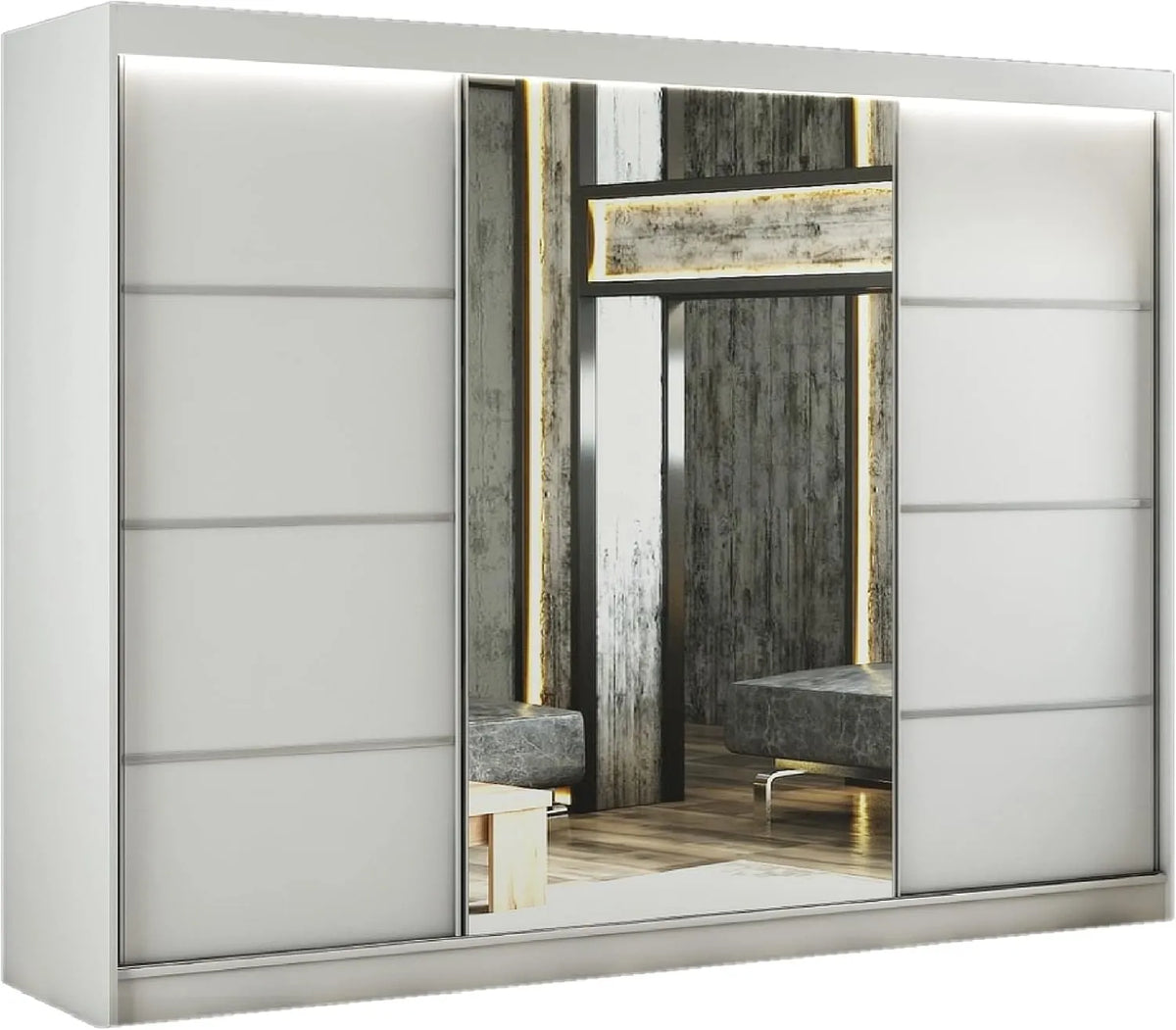 Szafa – z drążkiem na ubrania, 250 cm, biały