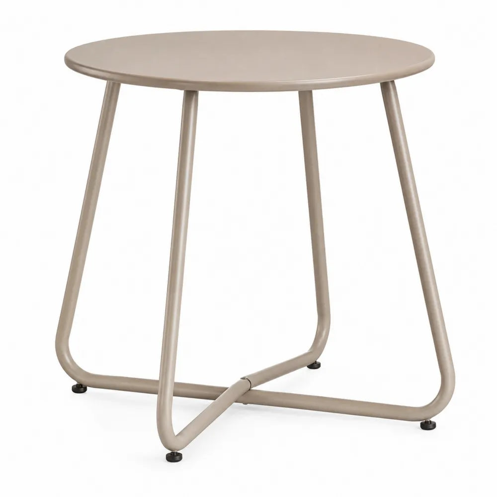 Stół metalowy okrągły Ø60cm stalowy beżowy