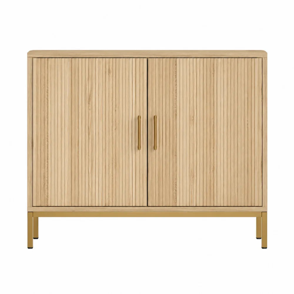 Dębowa szafka z metalowymi elementami, 90 cm, jasny dąb