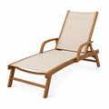 Leżak ogrodowy teak 200 cm beżowy
