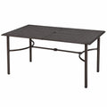 Stół ogrodowy metalowy czarny 150 cm
