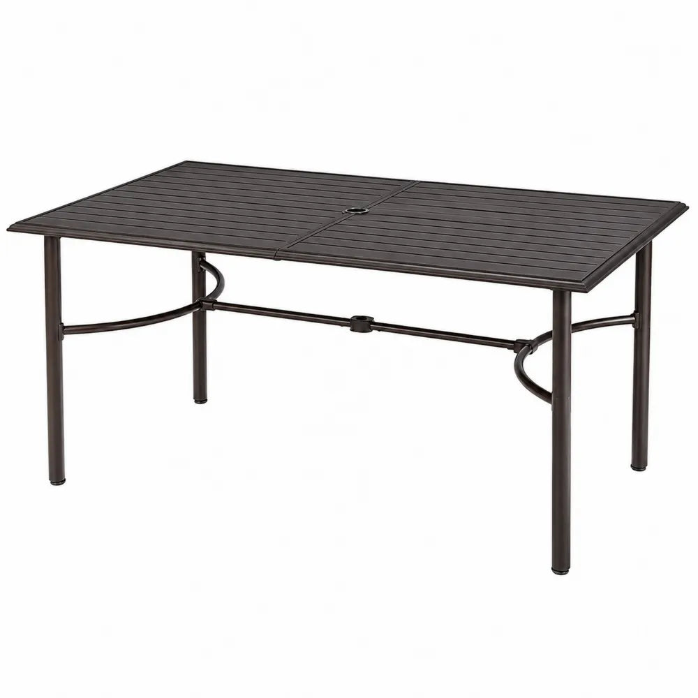 Stół ogrodowy metalowy czarny 150 cm