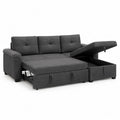 Sofa modułowa rozkładana z pojemnikiem tkanina szara 230x150x90 cm