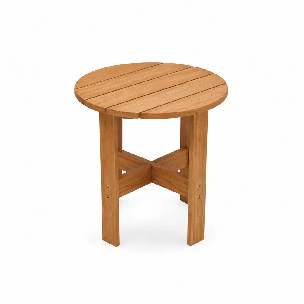 Stół ogrodowy okrągły drewniany teak 50 cm