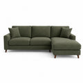 Sofa narożna zielona poliester 230x150x85 cm