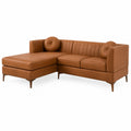 Skórzana sofa narożna brązowa 235x160x80 cm